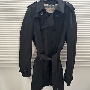 MENS XL Burberry Black Waterproof Trench Coat
